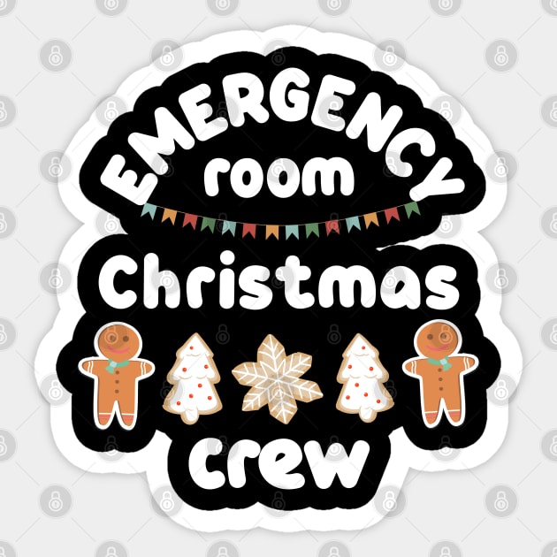 Emergency room Christmas crew, Matching group, Gift for nurse sister, friend Sticker by ArtfulTat